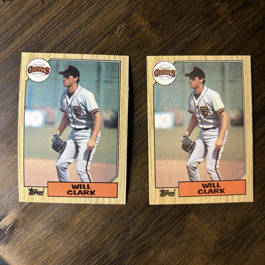 1987 Topps #420 Will Clark RC Lot Of 2 NMMT+ High Grade See Photos0