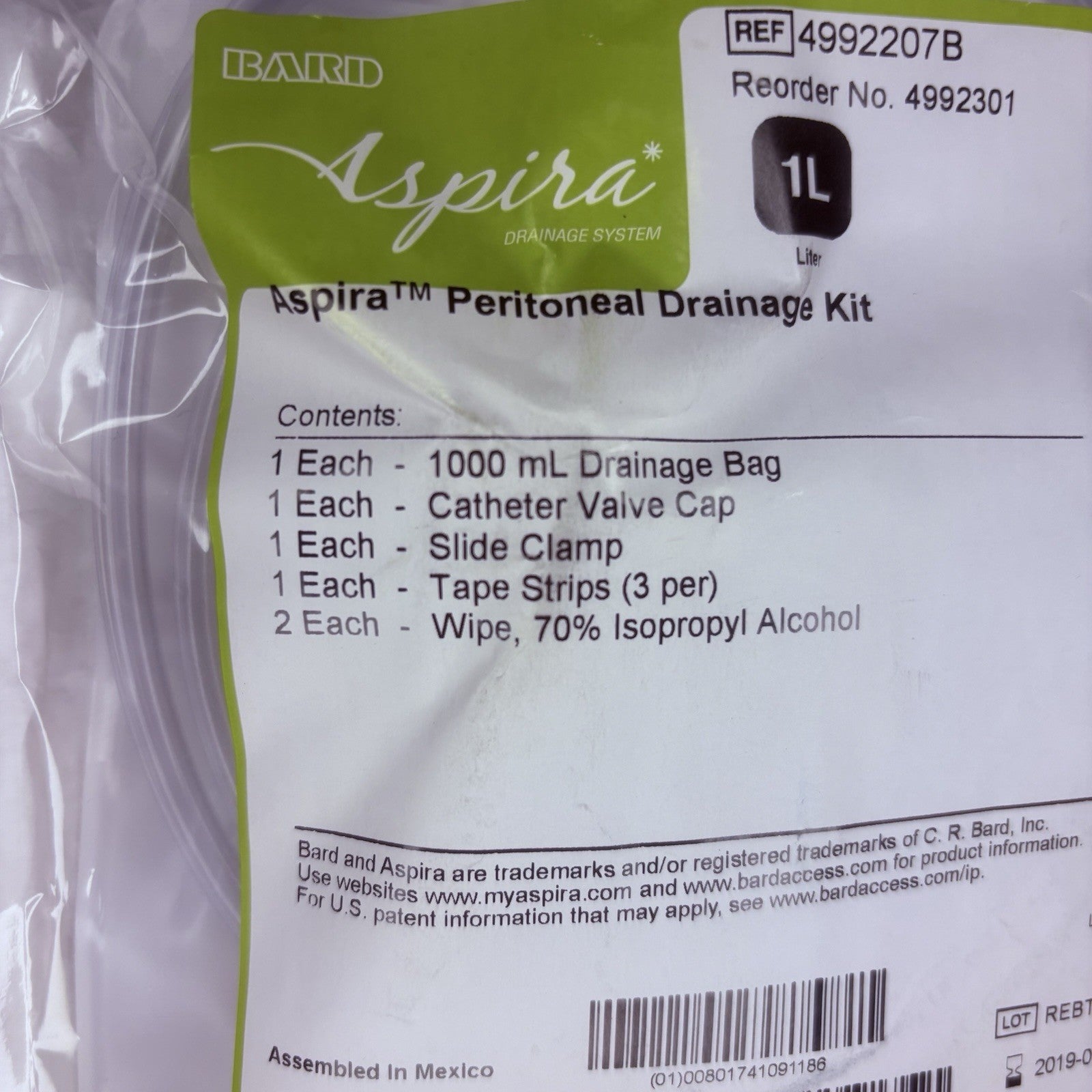 Aspire Drainage Systems - Drainage Kits - 4992207B/ 49922301 - Pleural 1,000ml2