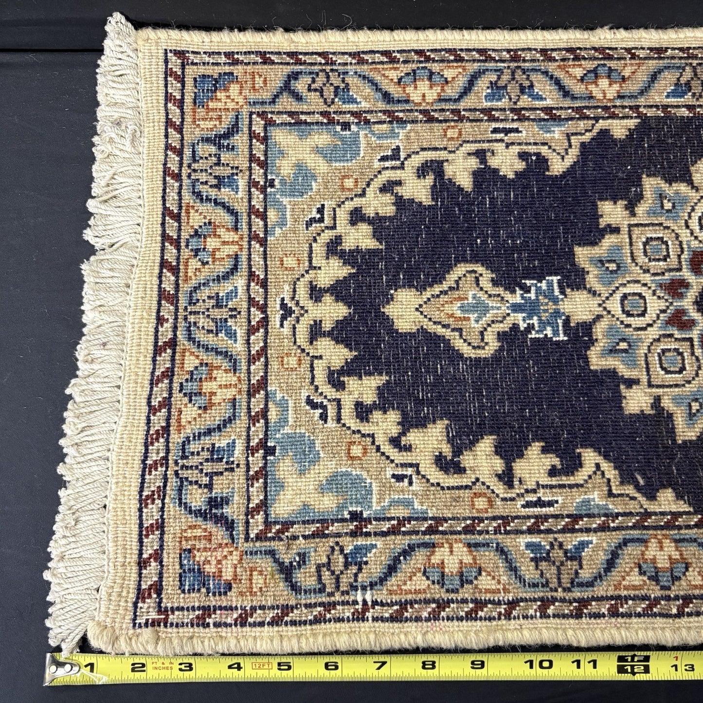 Persian Nain Rug Hand Knotted Blue Medallion 2'x1' or 26"x14" or 40cm X 60cm5