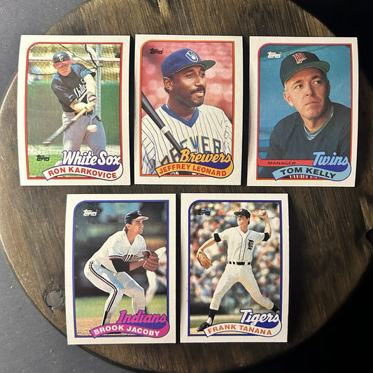 1989 Topps High Grade MLB Cards #308, #160, #739, #603, #140