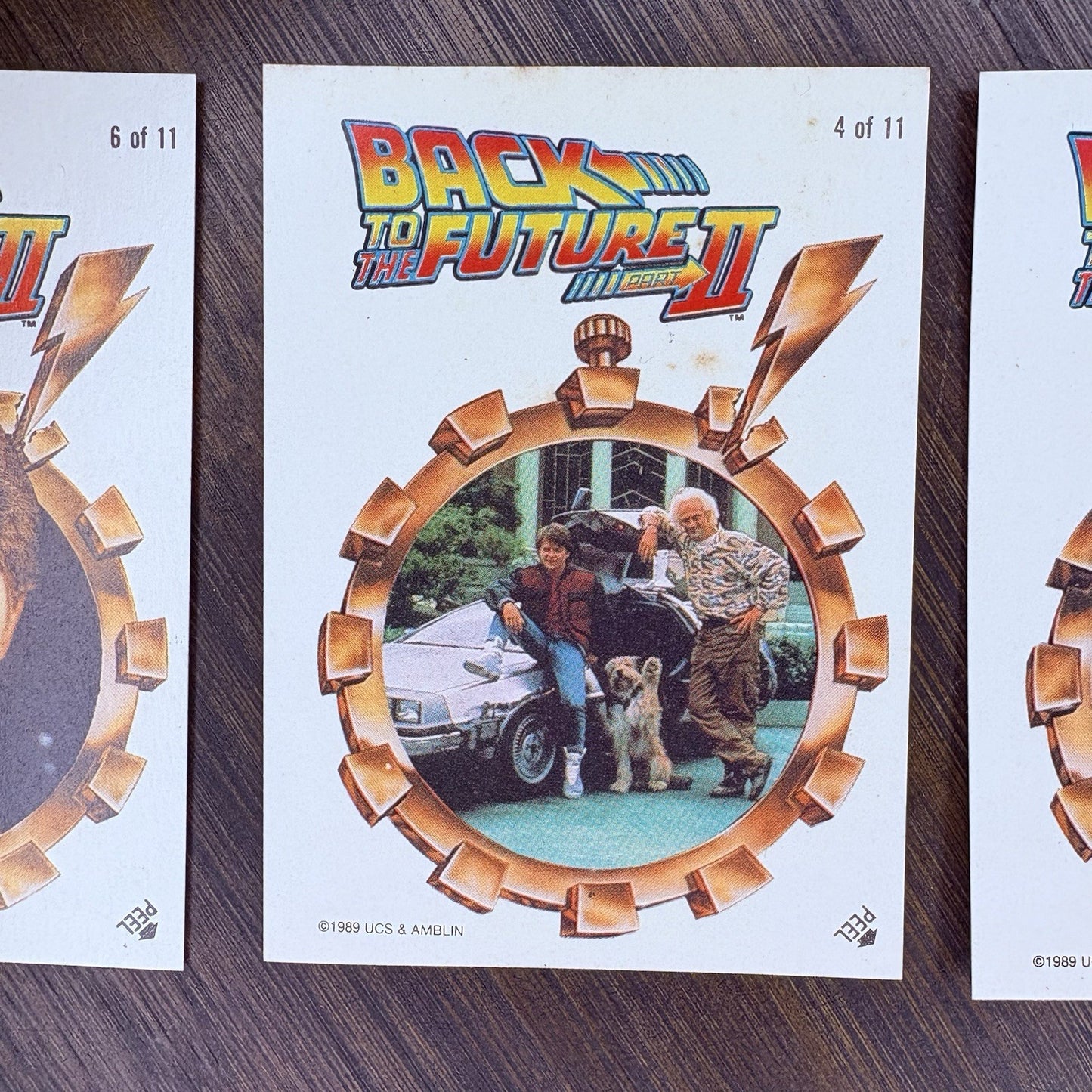 (Lot Of 3) 1989 Topps Back to the Future 2 Sticker Trading Cards #6, #4, #83