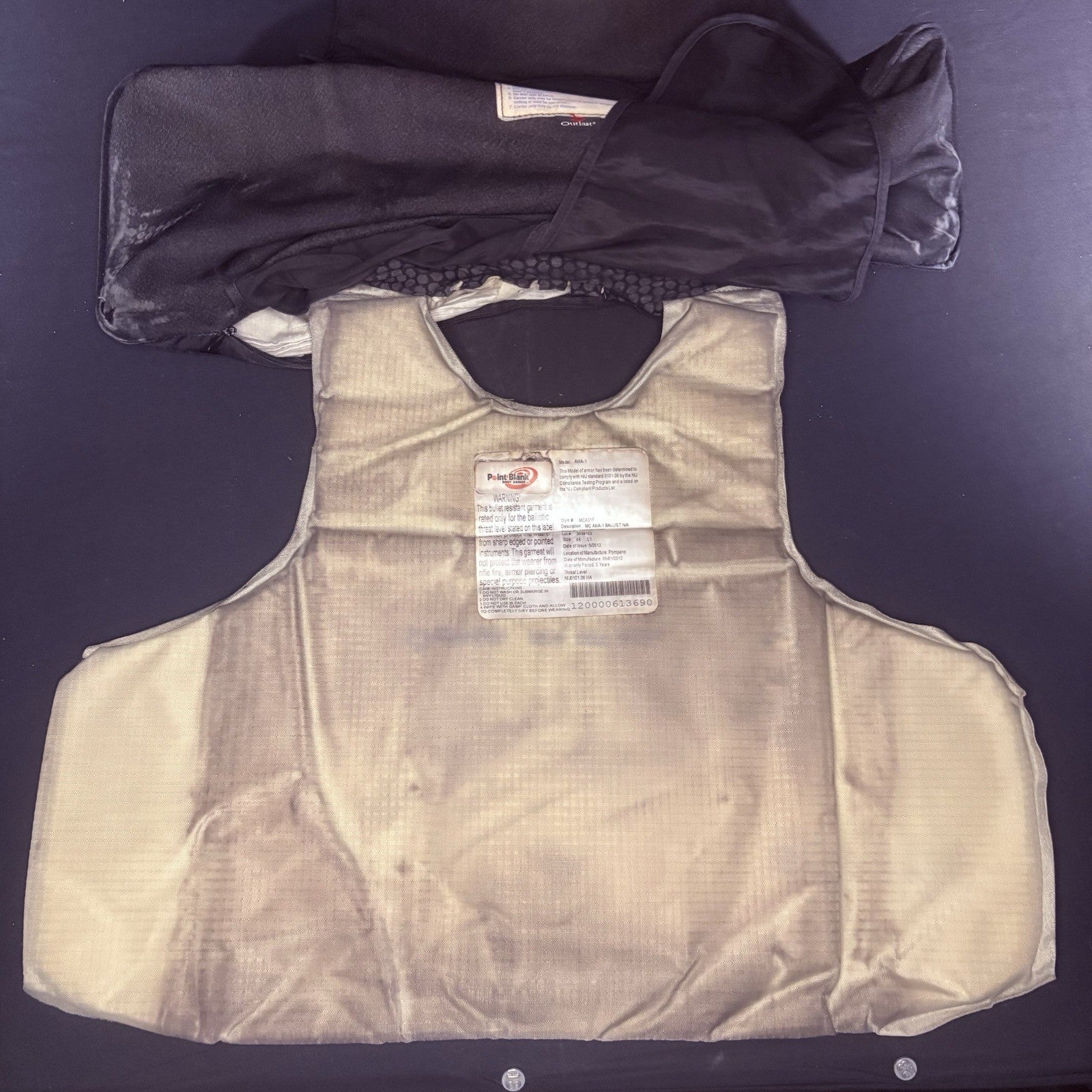 PB Armor 3A Vest Size Large Long IIIA Ballistic Bullet Proof Concealable Armor12