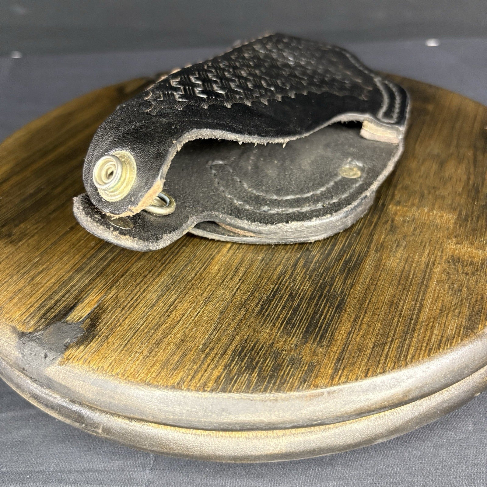 Tex Shoemaker 11PL Black Basket Leather OWB Paddle Holster For S&W K Revolver 3”6