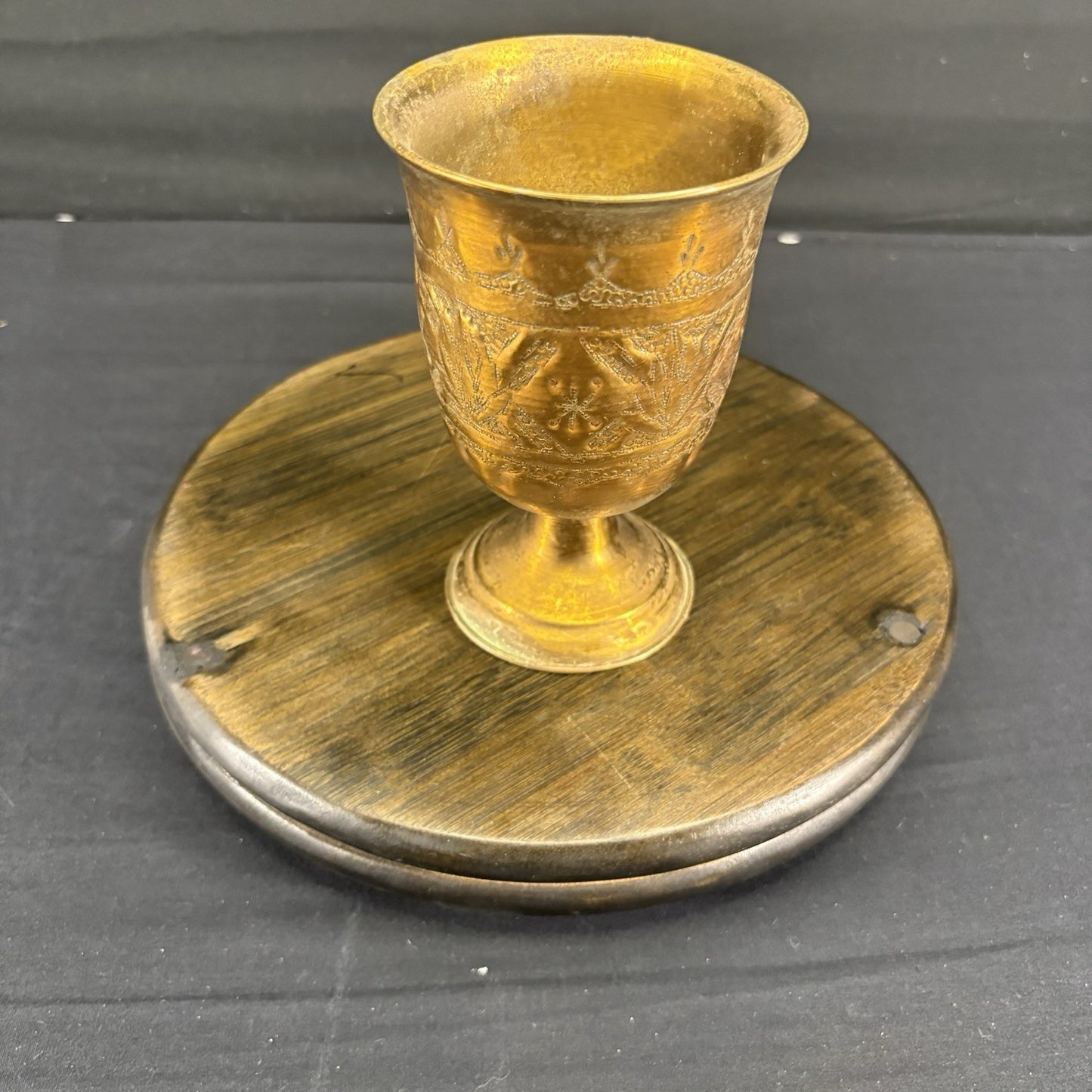 Goblet Qajar Dynasty Antique Copper Hand Etched Goblet (cup) Early 1900s4