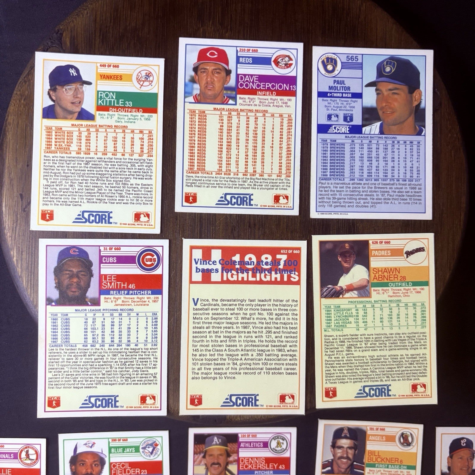 1988 Score High Grade Baseball Card Lot Of (21) NM Cards9