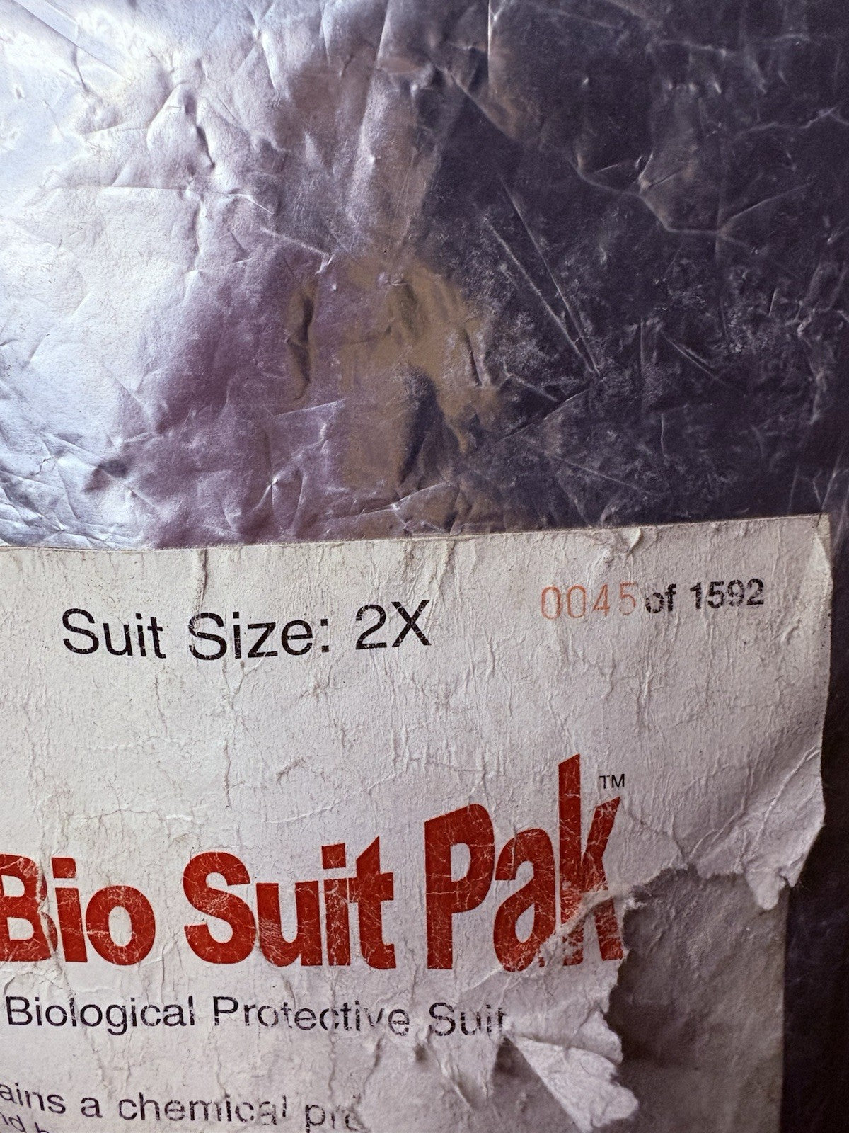 TriCon Chem-Bio Suit Pak Size 2XL, Level "C" w/Tychem F Suit, Gloves, & Boots2