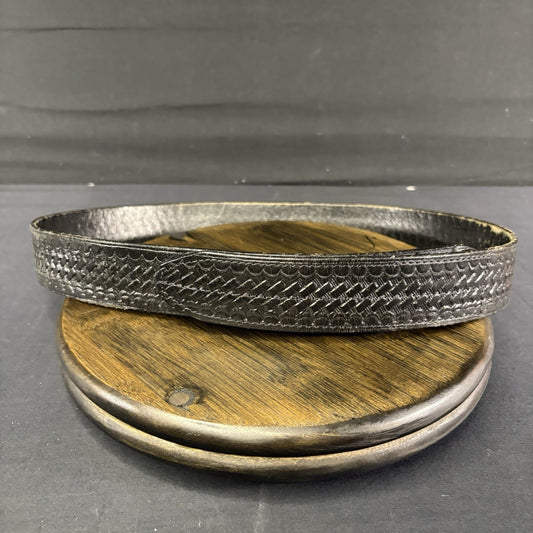 Bianchi  Buckless Duty Belt 34" Waist Black Basket Weave Leather0