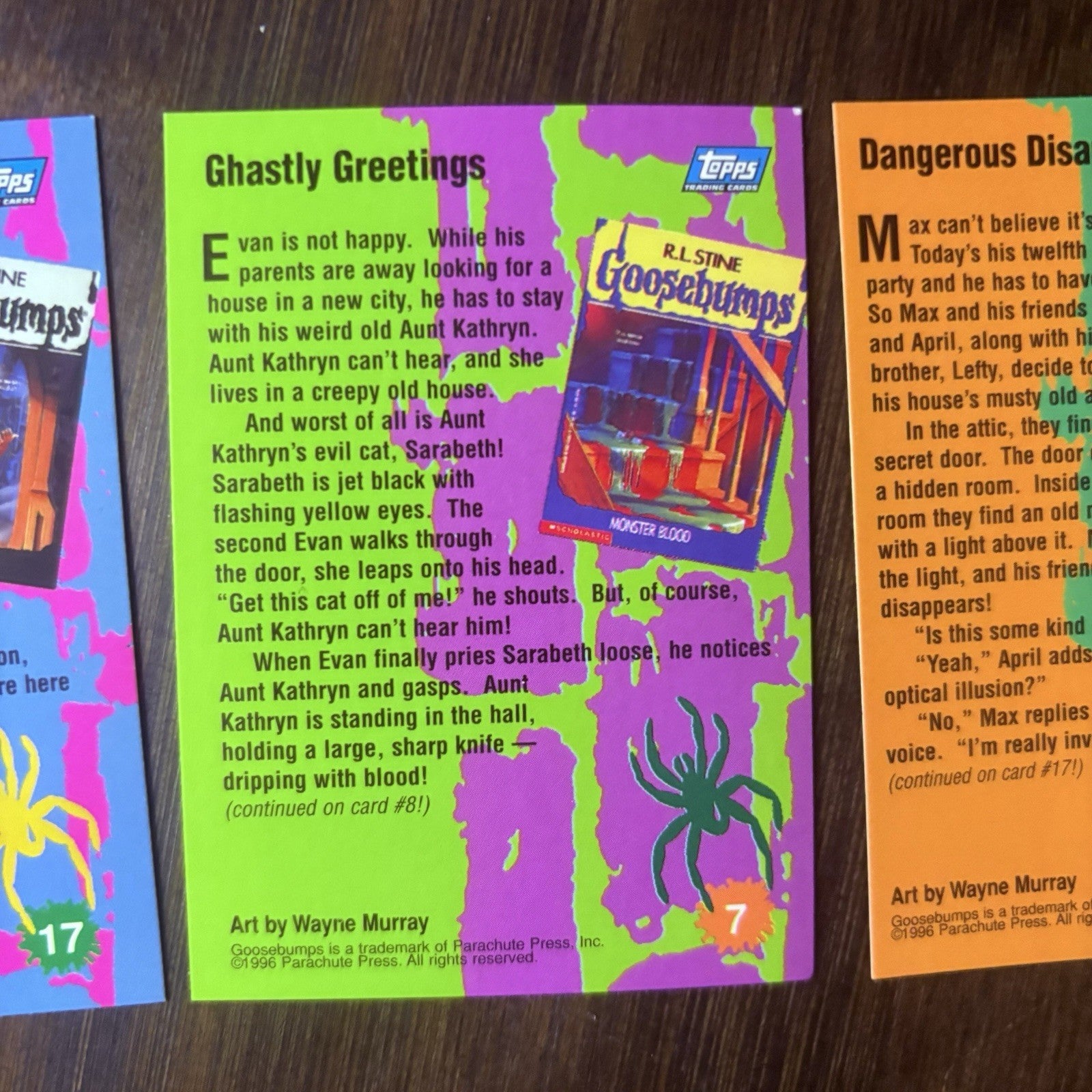 1996 Topps Goosebumps Lot Of (3) "Kids" Trading Cards All High Grade, See Photos16