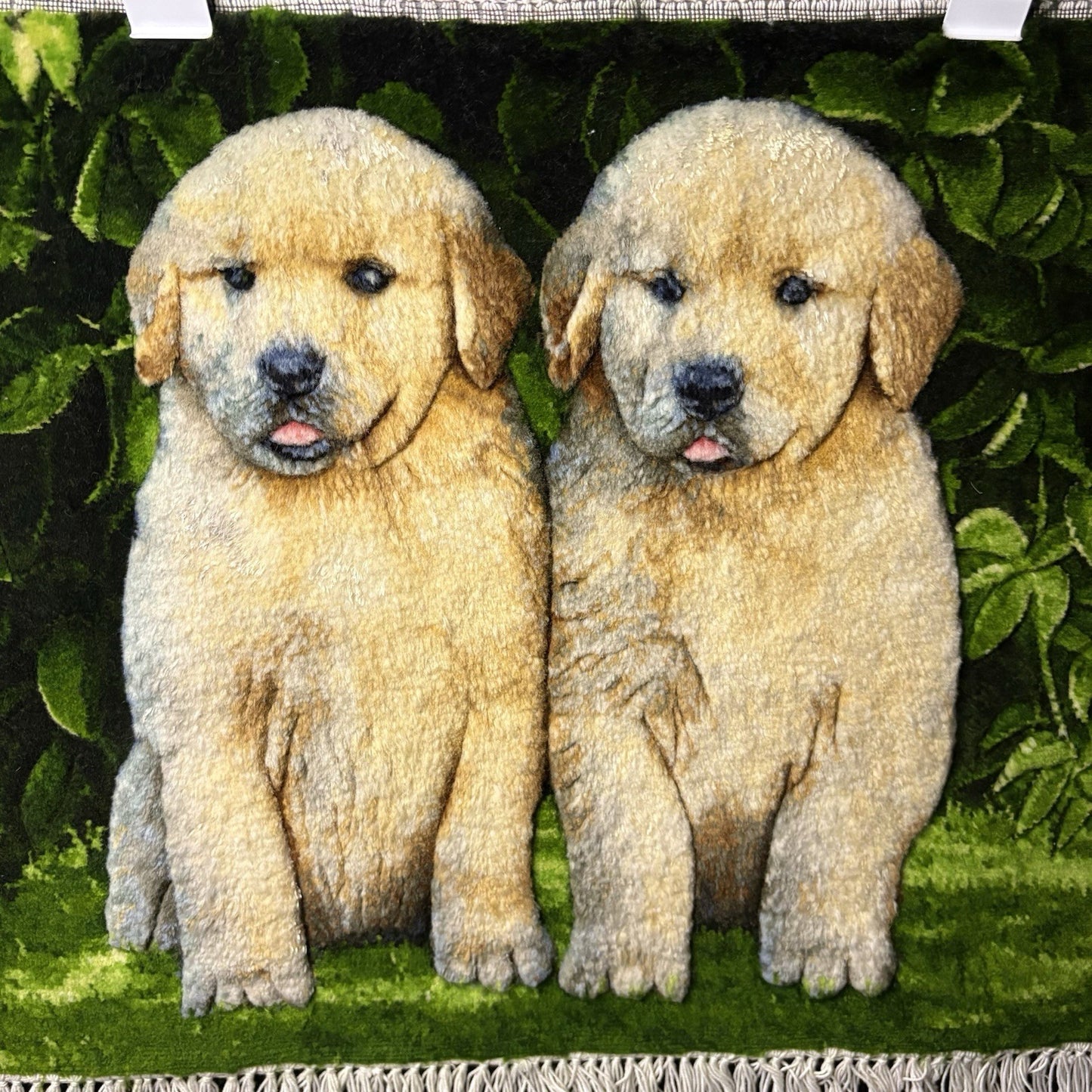 Pictorial Rug 3D Puppy Hand Knotted 24”x17” 224KPSI w/Free Rug Hangers4
