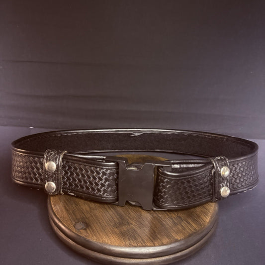 Bianchi 7950 Duty Belt Size 40”-46" w/Belt Keepers AccuMold Basketweave Leather1