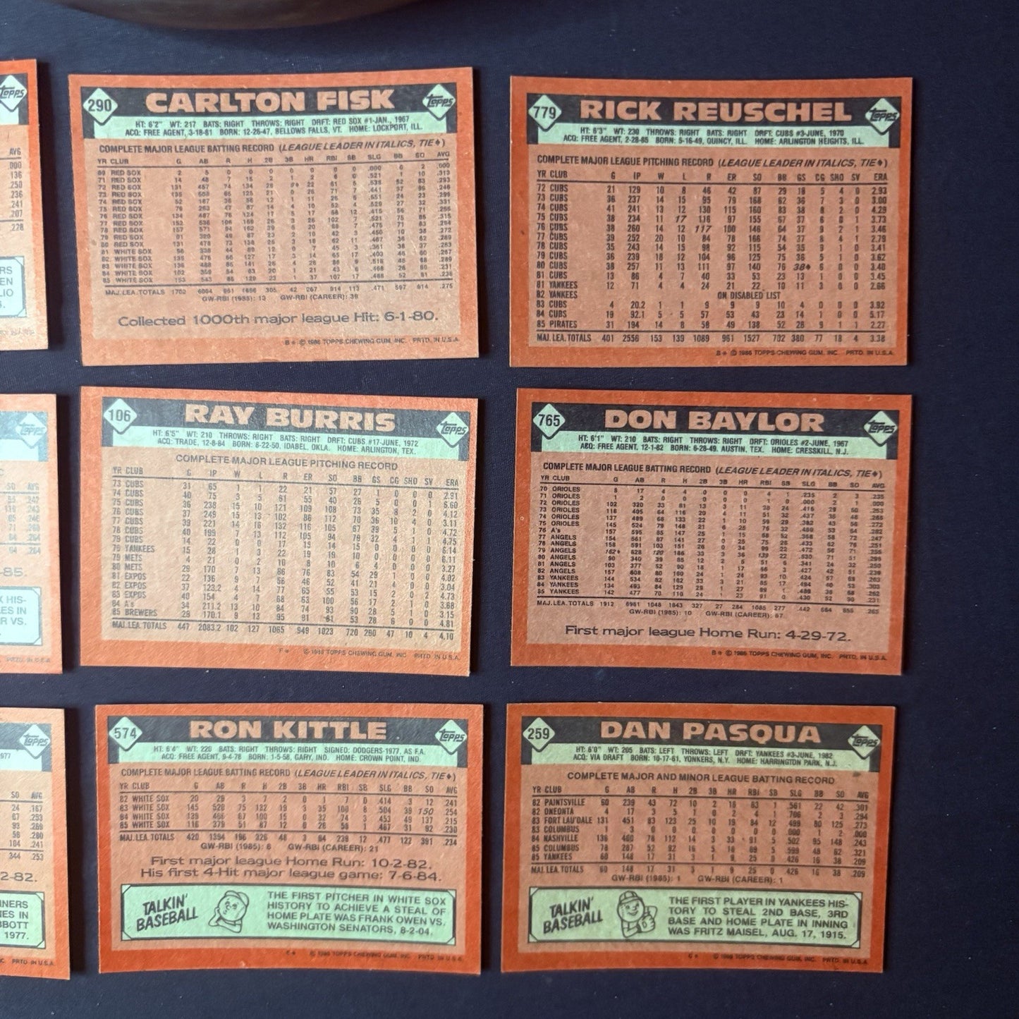 1986 Topps High Grade Baseball Cards.  15 card lot10