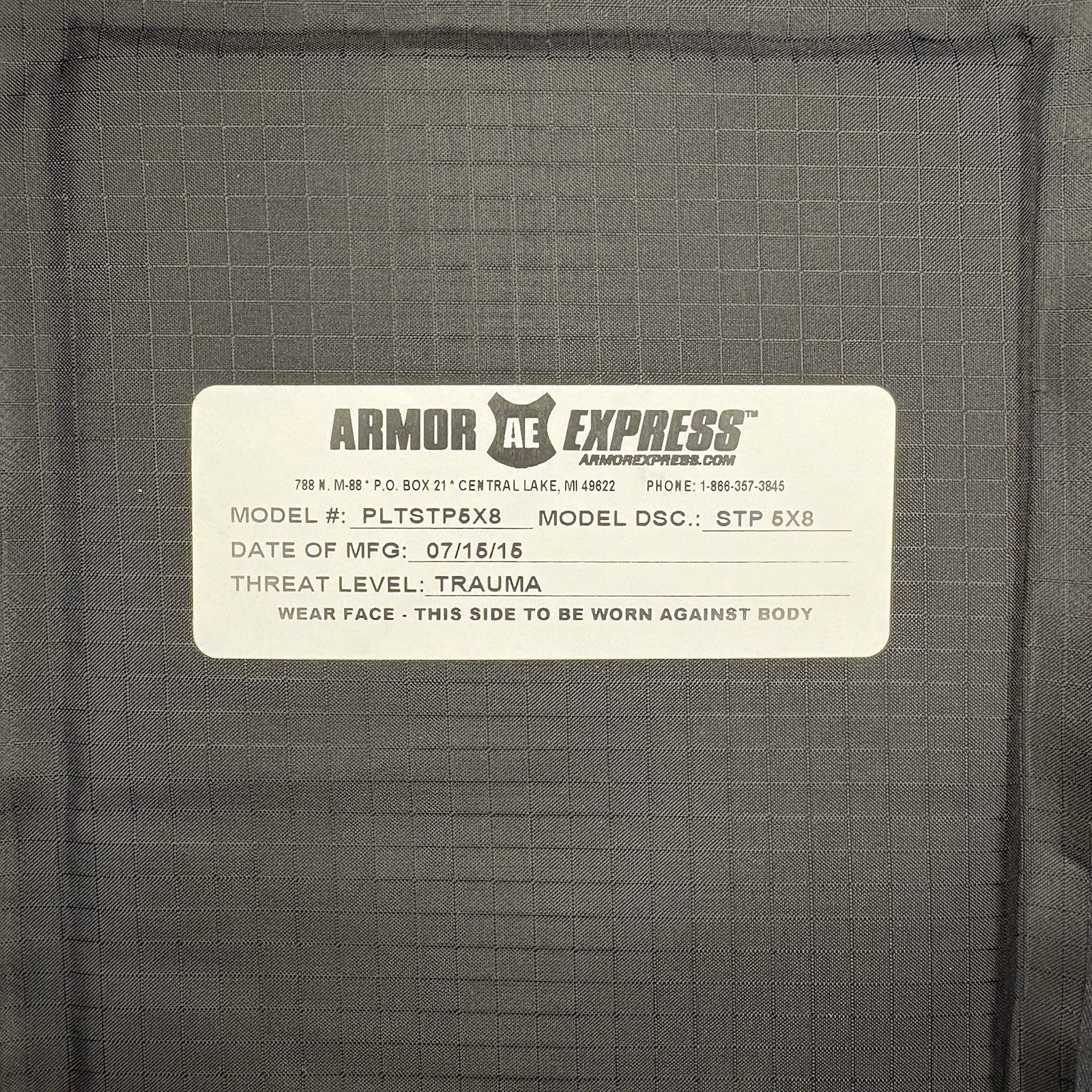 Armor Express Trauma Pad 5x8 Model STP Soft Black Impact Panel Body Armor1