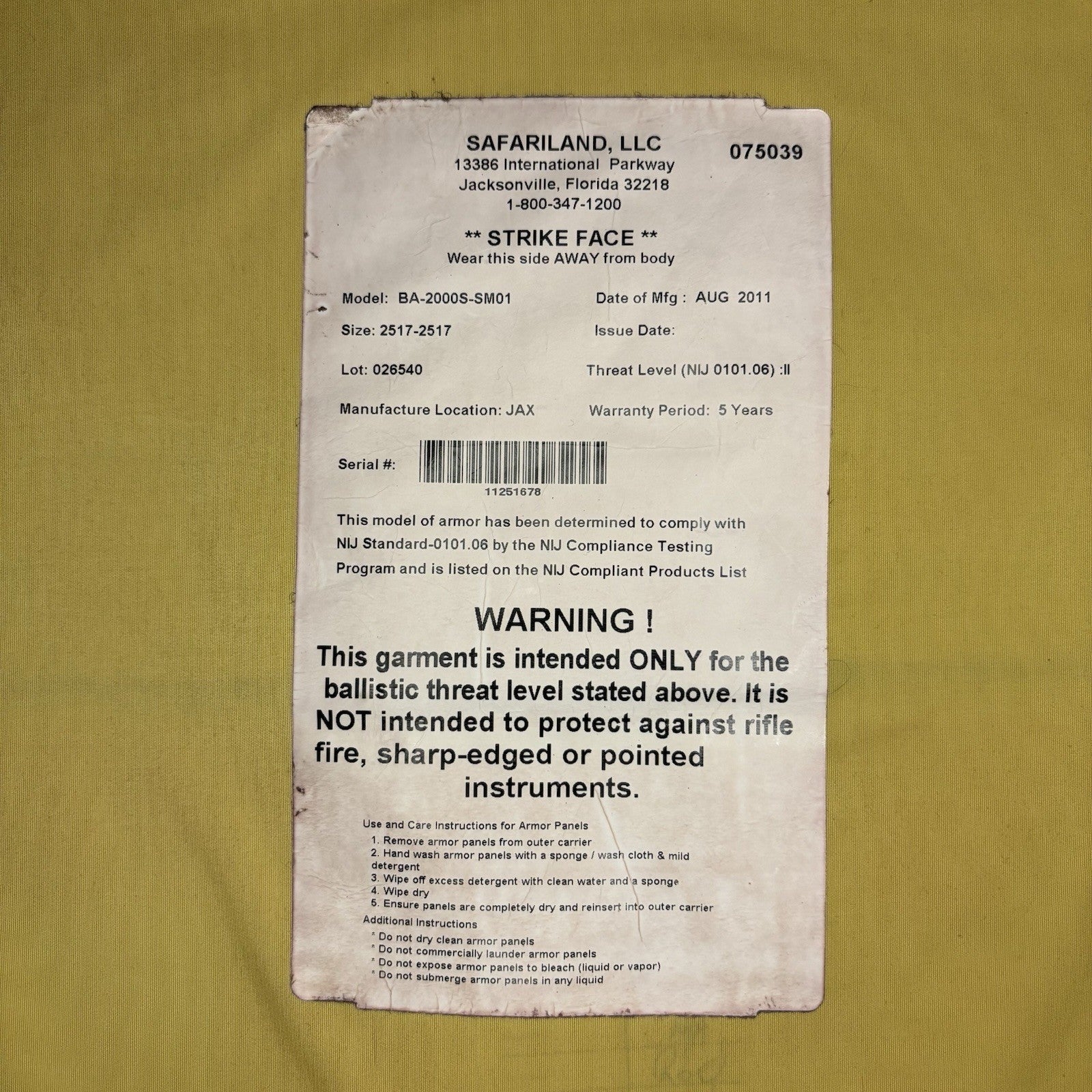 Second Chance Bullet Proof Vest Level 2 (II) Size XXL Concealable Ballistic Vest9