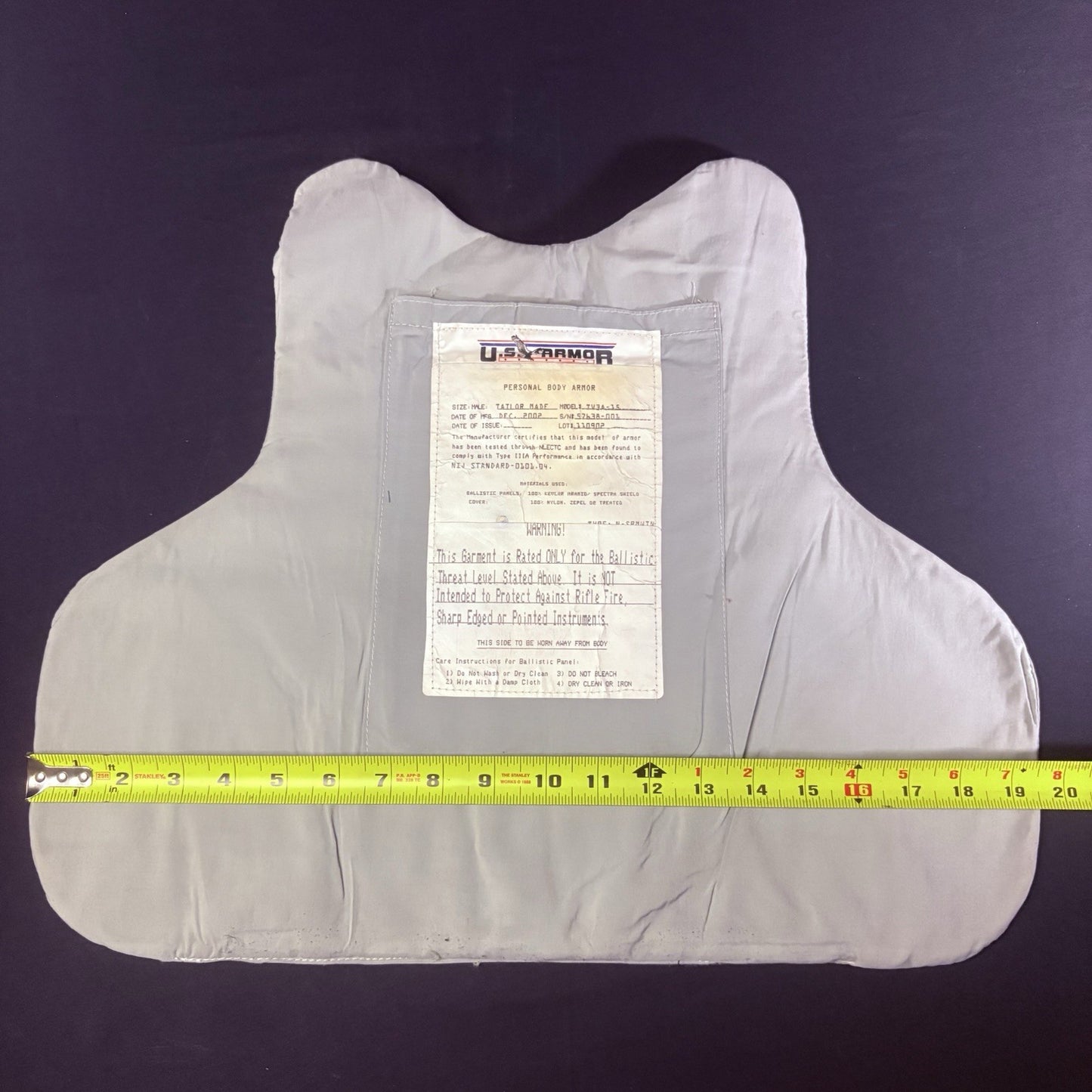 US Armor 3A Bullet Proof Vest Size Large IIIA Concealable Ballistic Vest7