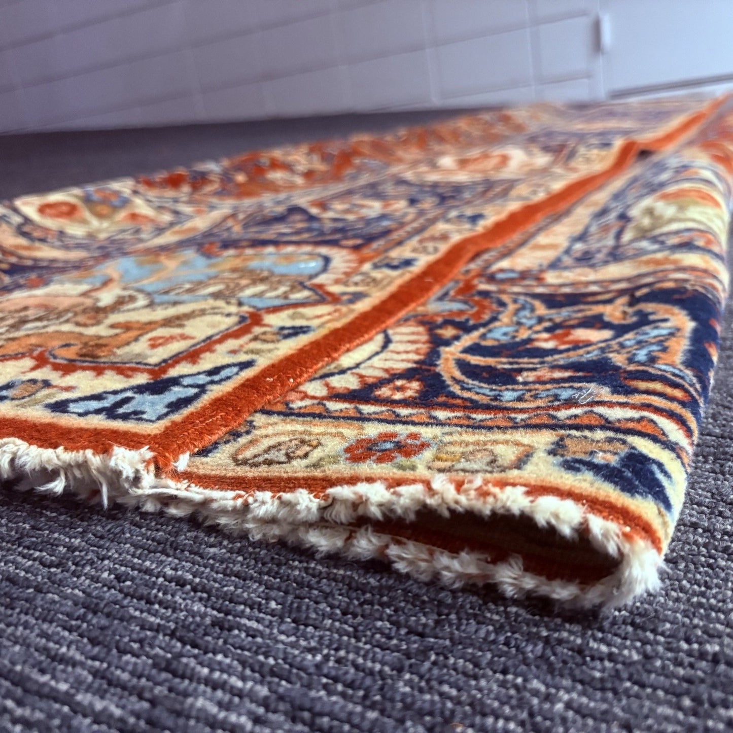 Antique Persian Hand Knotted Pictorial Rug 4'x6' 289 KPSI 1940s Tabrizz Rug21