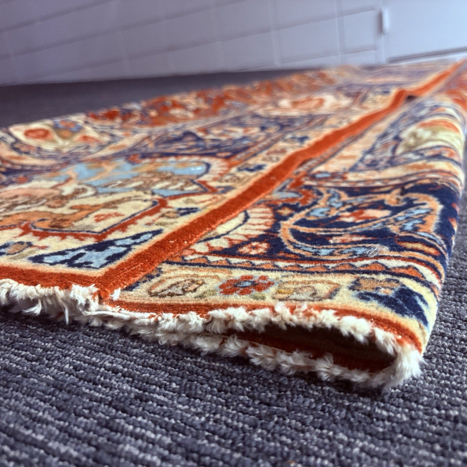Antique Persian Hand Knotted Pictorial Rug 4'x6' 289 KPSI 1940s Tabrizz Rug21