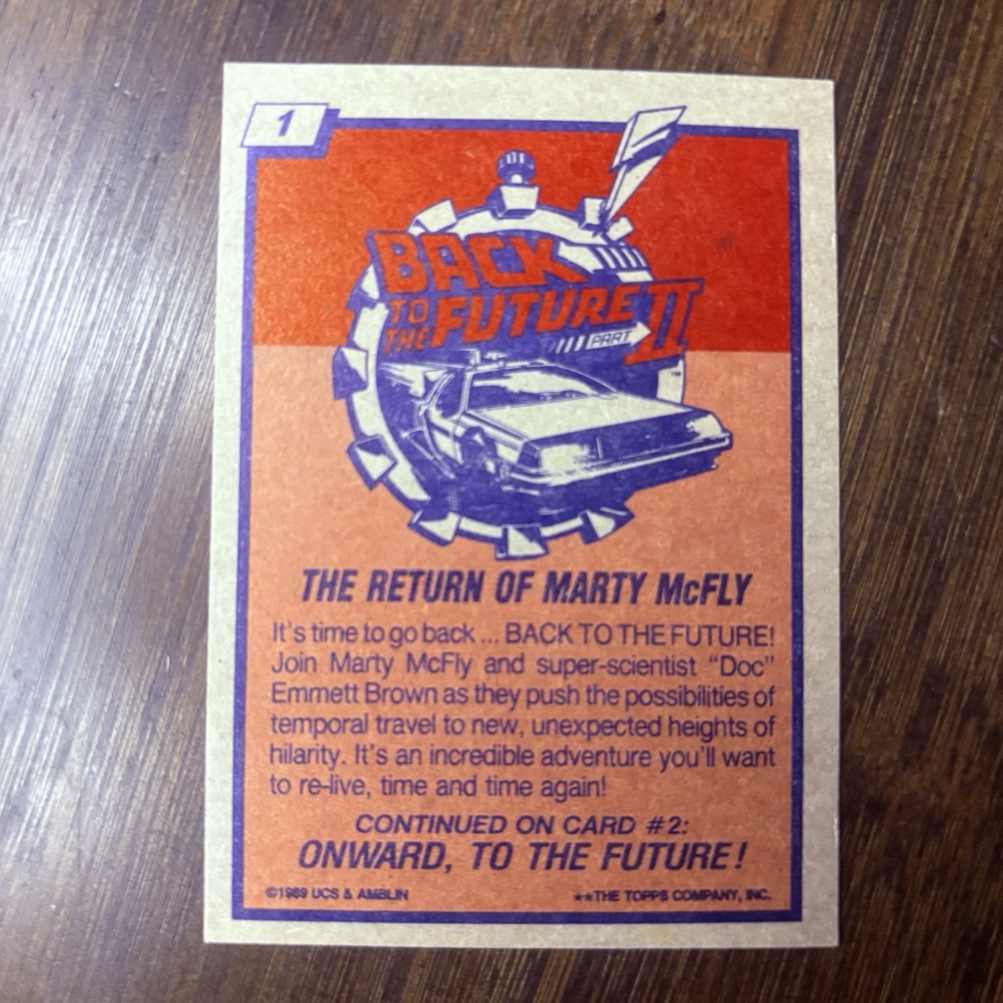 Back To The Future 2 1989 Topps #1 Title Card Will Grade High, See Photos1