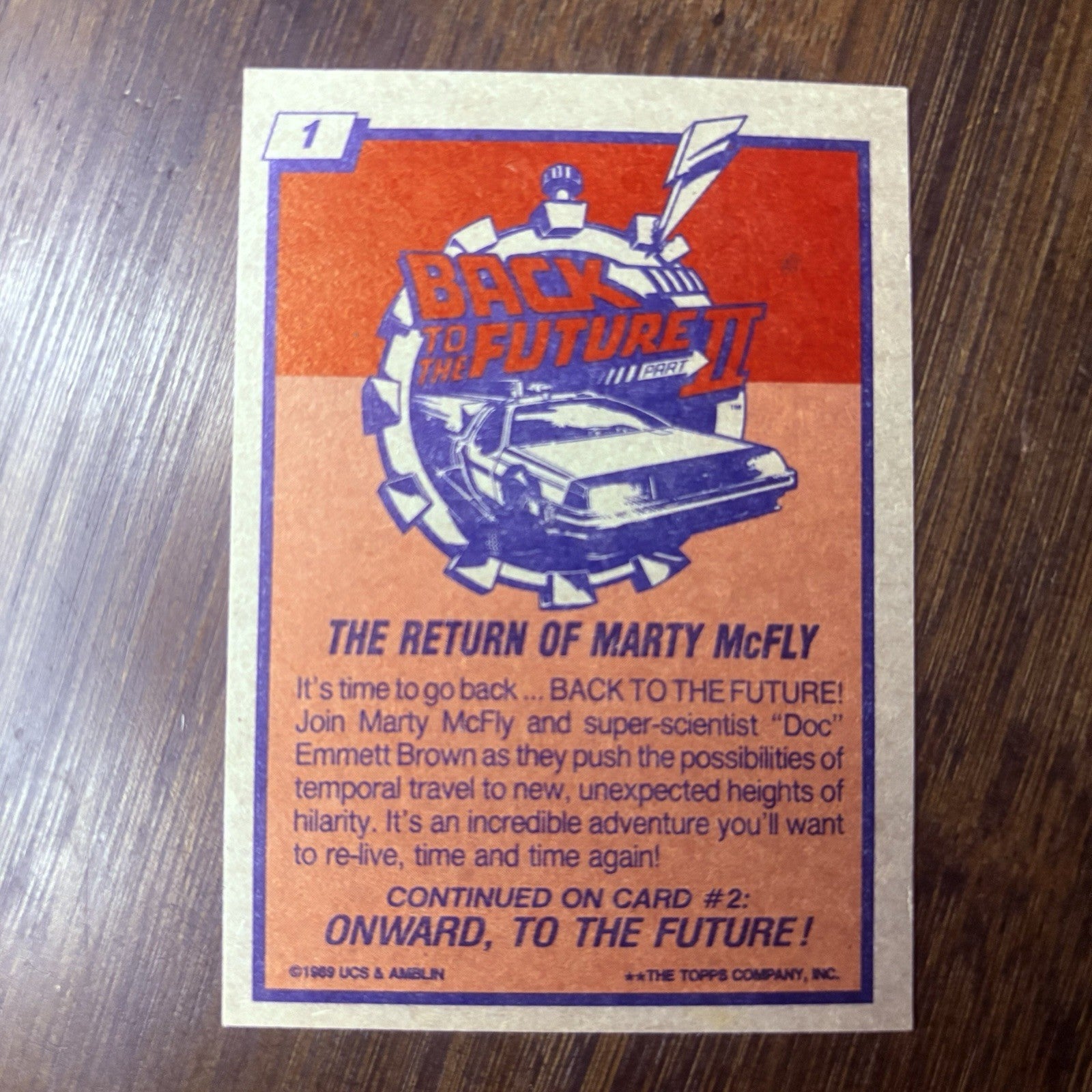 Back To The Future 2 1989 Topps #1 Title Card Will Grade High, See Photos1