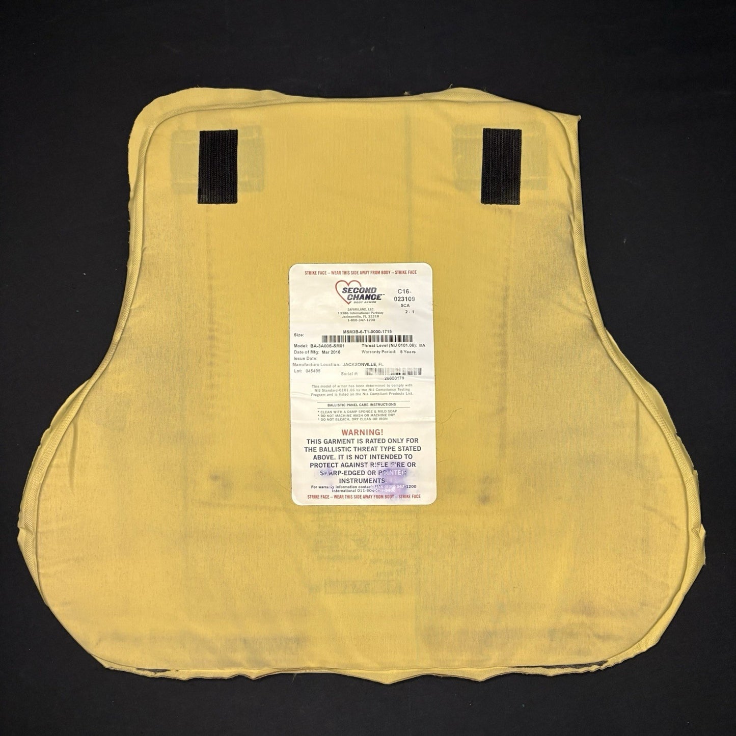 Second Chance 3A IIIA Bullet Proof Vest Size Large w/Trauma Plate Concealable11