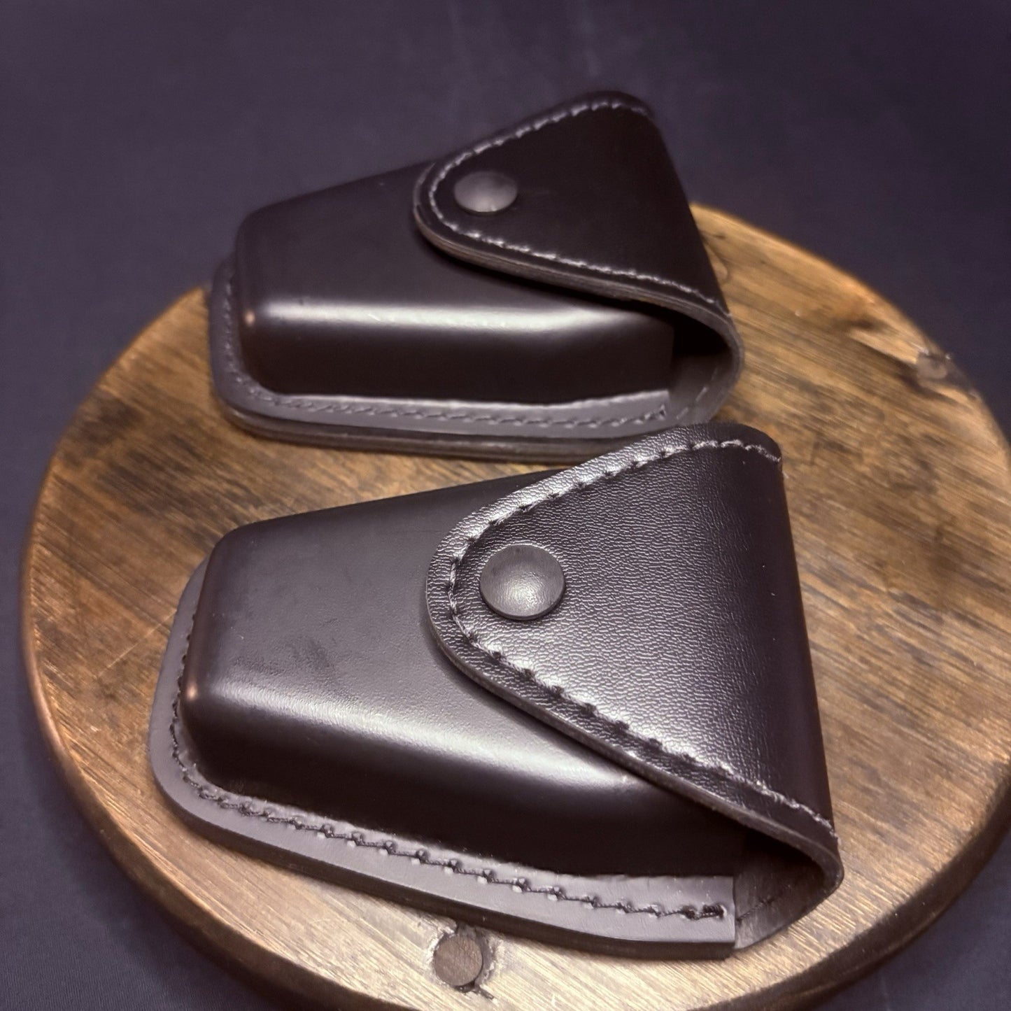 NEW Safariland 190 Handcuff Pouch (Set of 2) Plain Black Leather Black Snap7