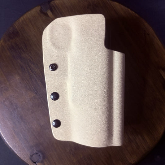 Dawson 1911 Kydex Holster RH OWB Desert Tan Hand Engraved Double Belt Loop RARE0