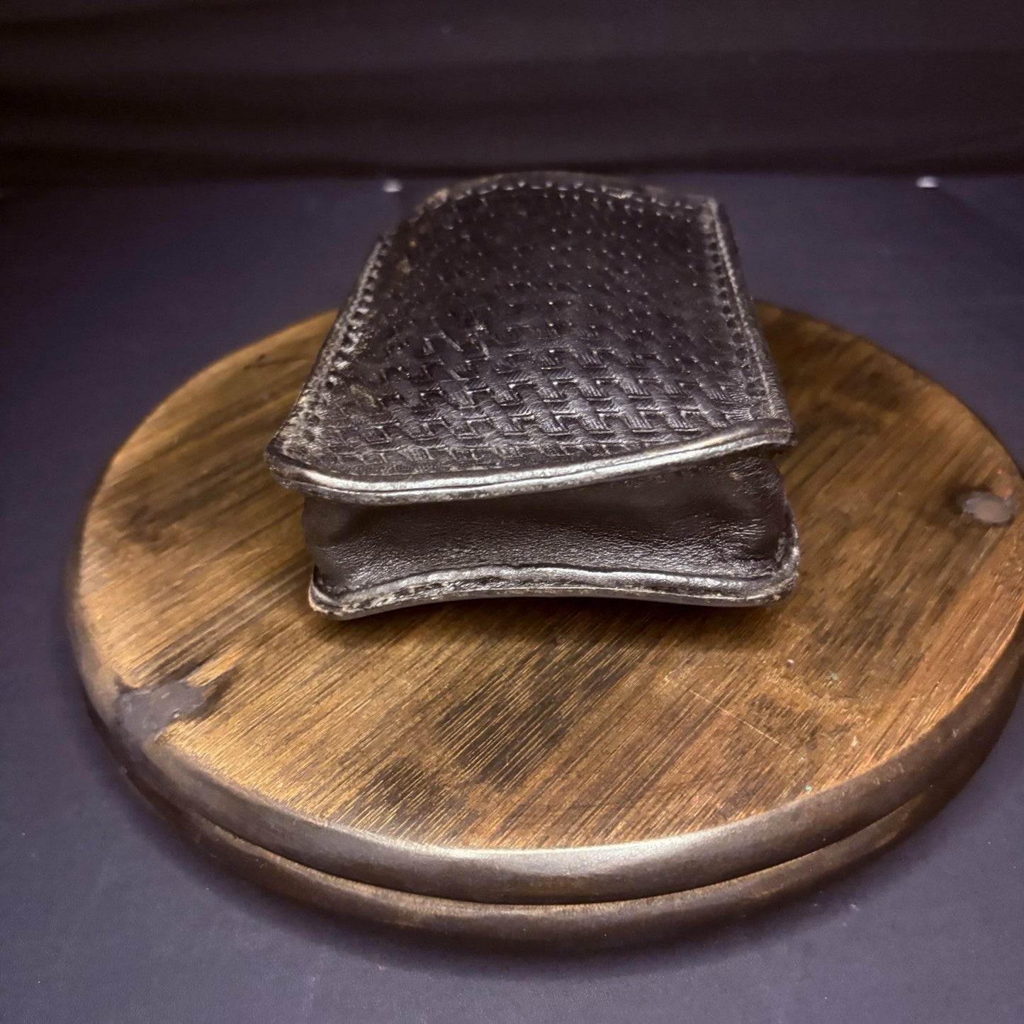 Ballard's Leather Co. Open Top Pouch w/Belt Loop Basket Weave 4"x 5"5