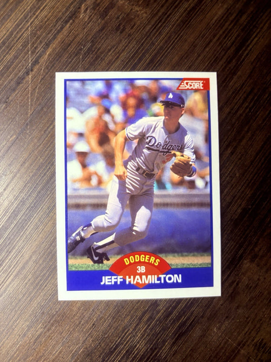 1989 Score Jeff Hamilton A Los Angeles Dodgers #570 High Grade Baseball Card0