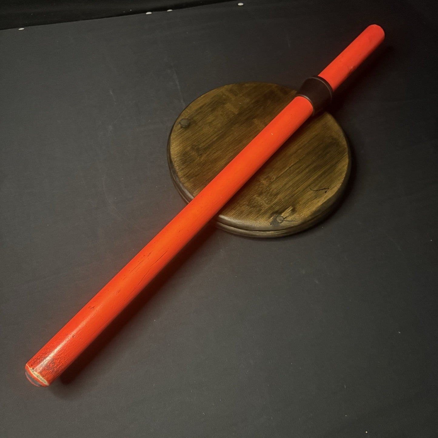 Wood Walking Stick 26" Orange with Rubber Hand Guard1