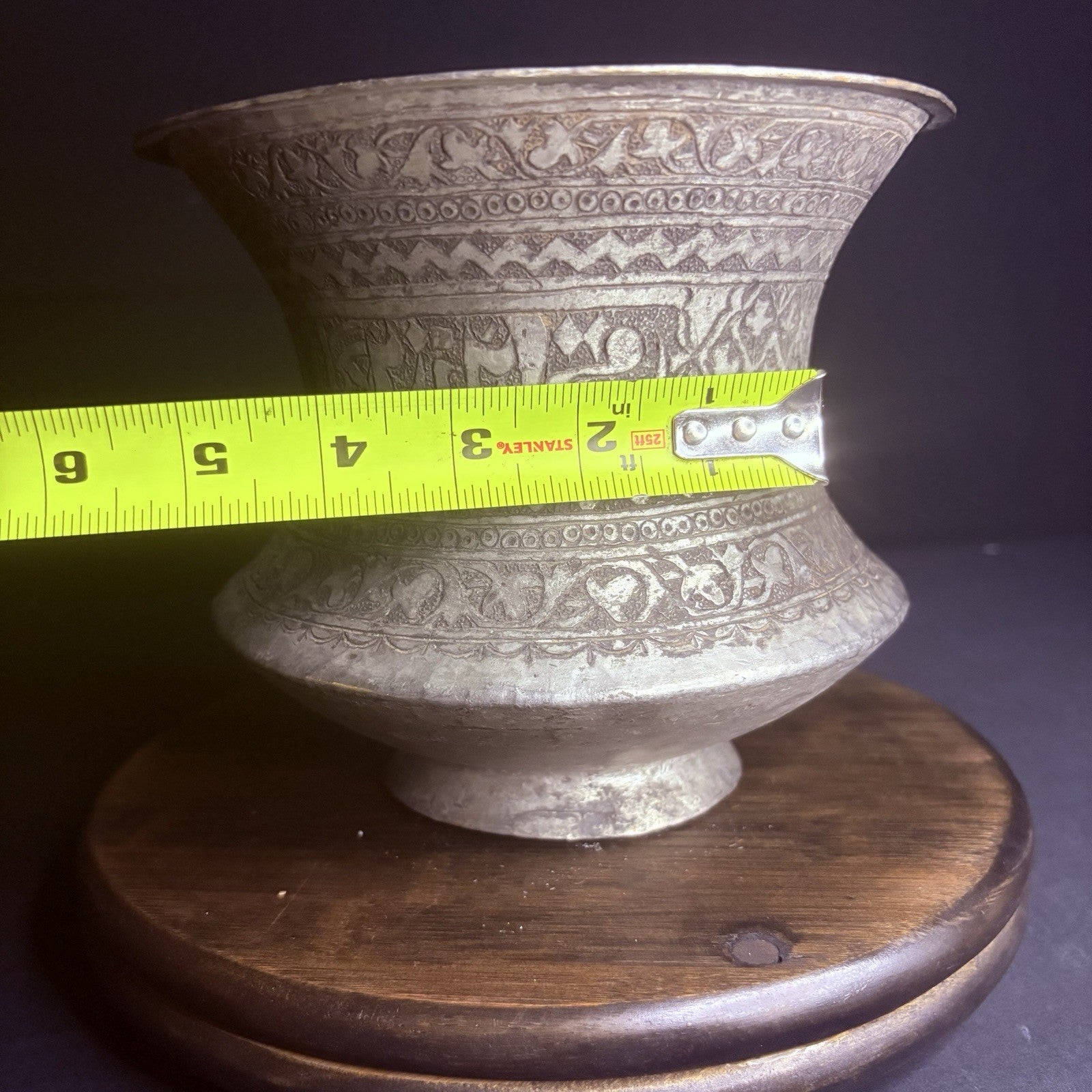 Qajar Era Copper Vessel Hand Hammered Islamic Calligraphy Tinned Late 1800s18