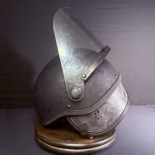 VTG Police Riot Helmet Black (Size Large) MADE IN USA w/ Removable Face Shield1