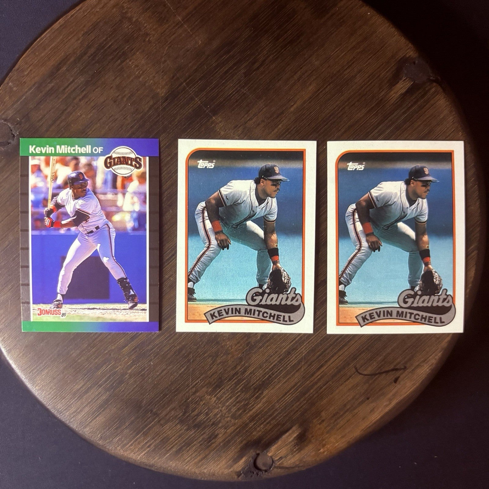 1989 Donruss Kevin Mitchell #485 ERROR Card (No Dot INC) & (2) Topps #1890