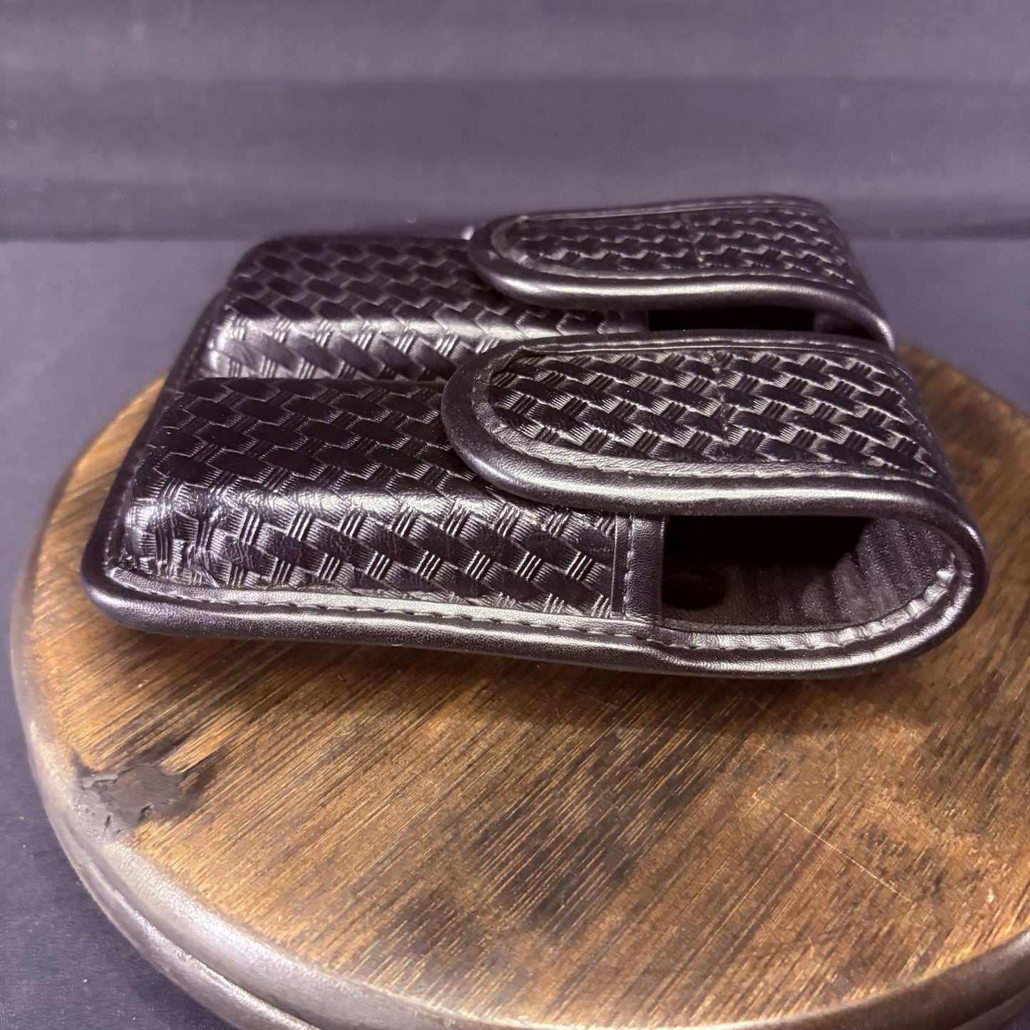 Bianchi 7902 Double Magazine Pouch 10mm/.45 Double Stack Mag Size 4 Basket Weave4