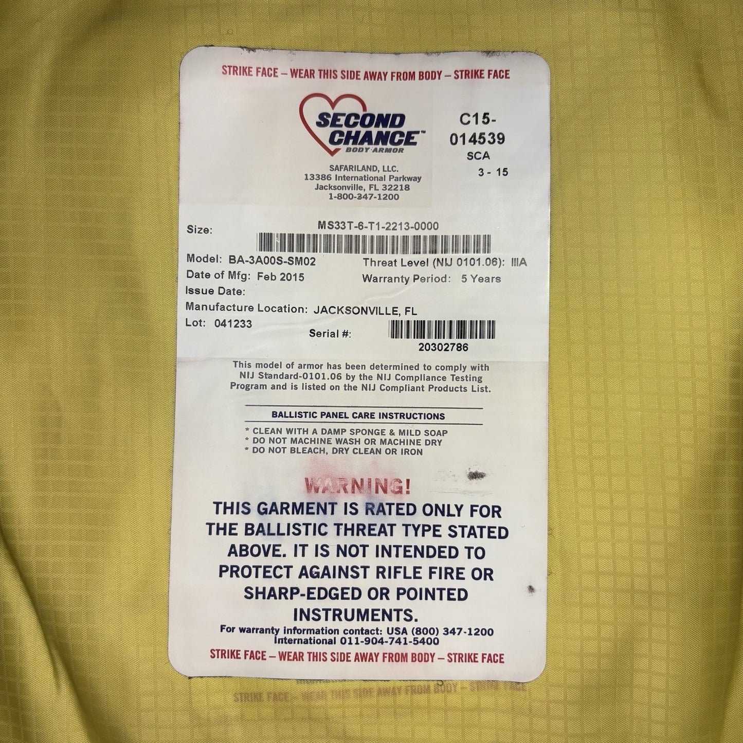 Second Chance Bullet Proof Vest Level 2 (II) Size XXL Concealable Ballistic Vest7