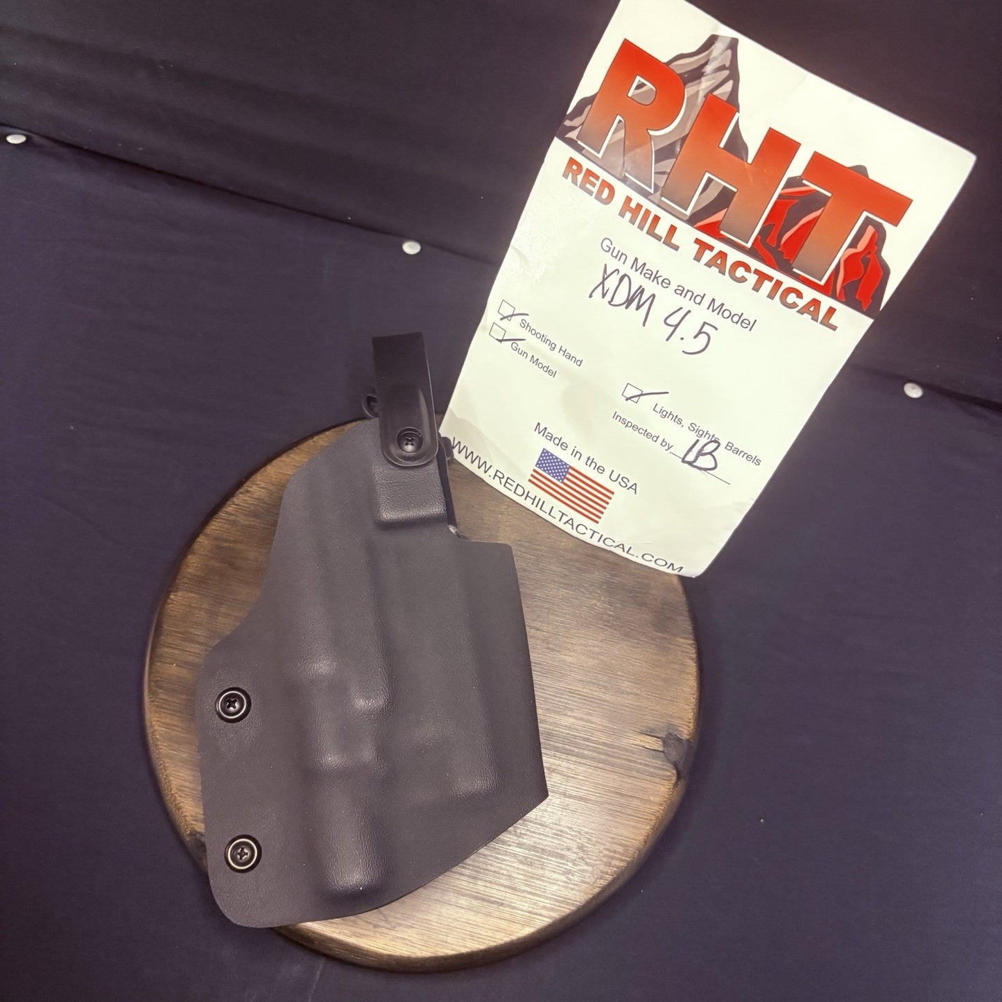 NEW Red Hill Tactical XDM .45 w/Light Holster Black Kydex w/ Locking Strap0