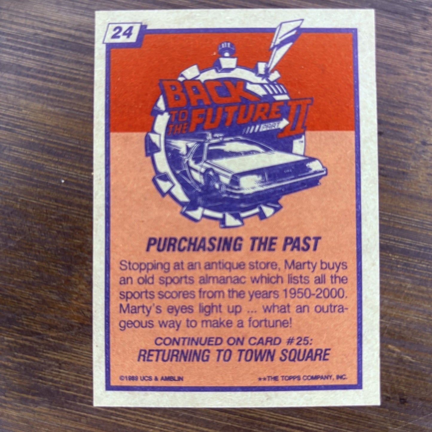 Back To The Future 1989 Topps #24 "Purchasing The Past" High Grade Trading Card1