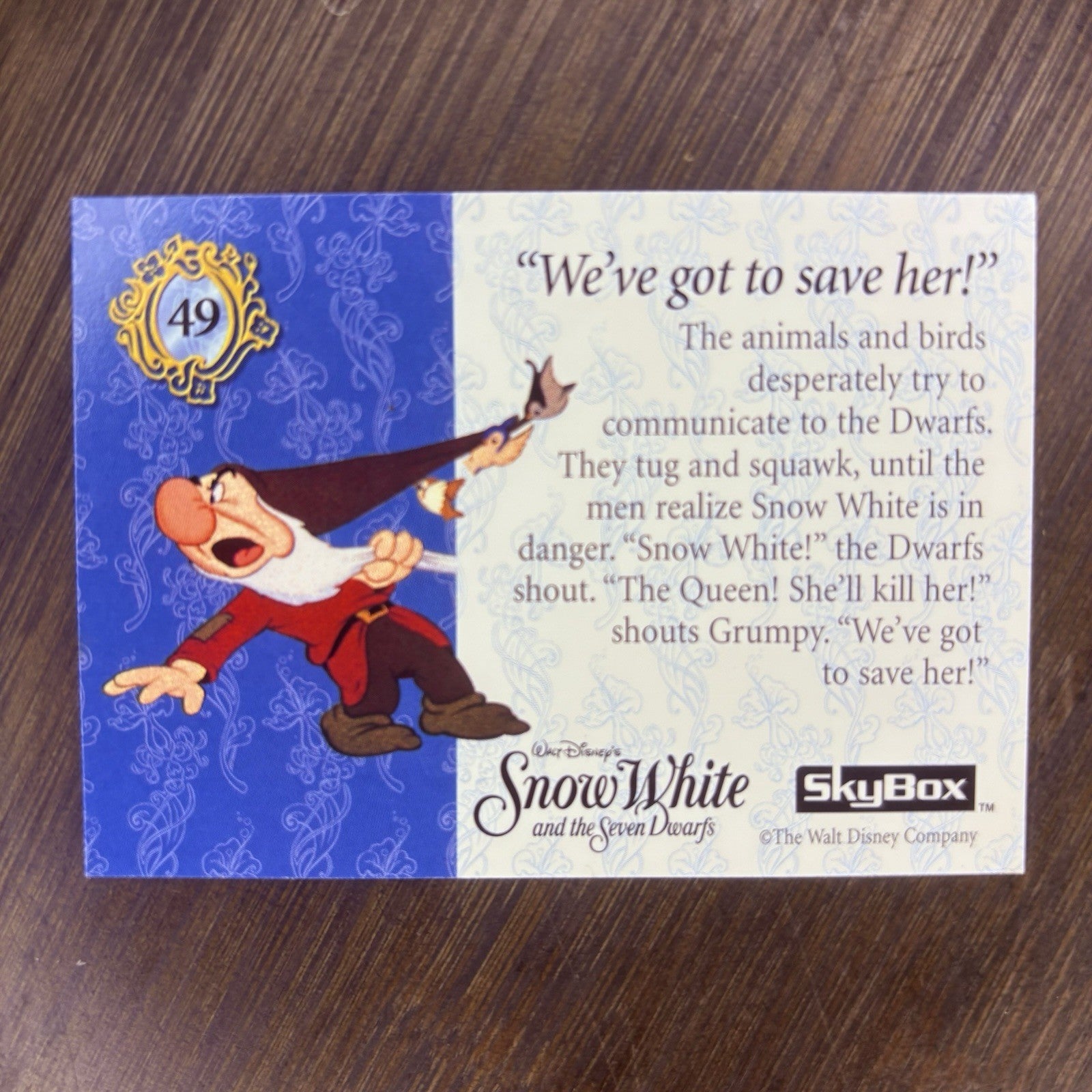1994 SkyBox Snow White #49 "We've Got to Save Her" High Grade Trading Card1