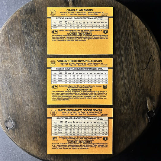1989 Donruss MLB High Grade (Lot Of 3) Trading Cards 1