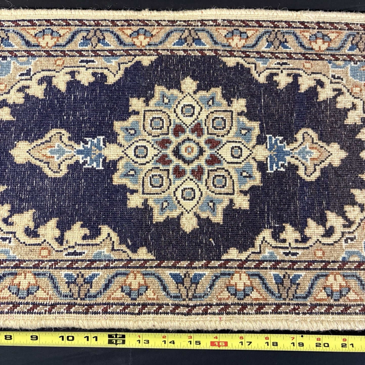 Persian Nain Rug Hand Knotted Blue Medallion 2'x1' or 26"x14" or 40cm X 60cm6
