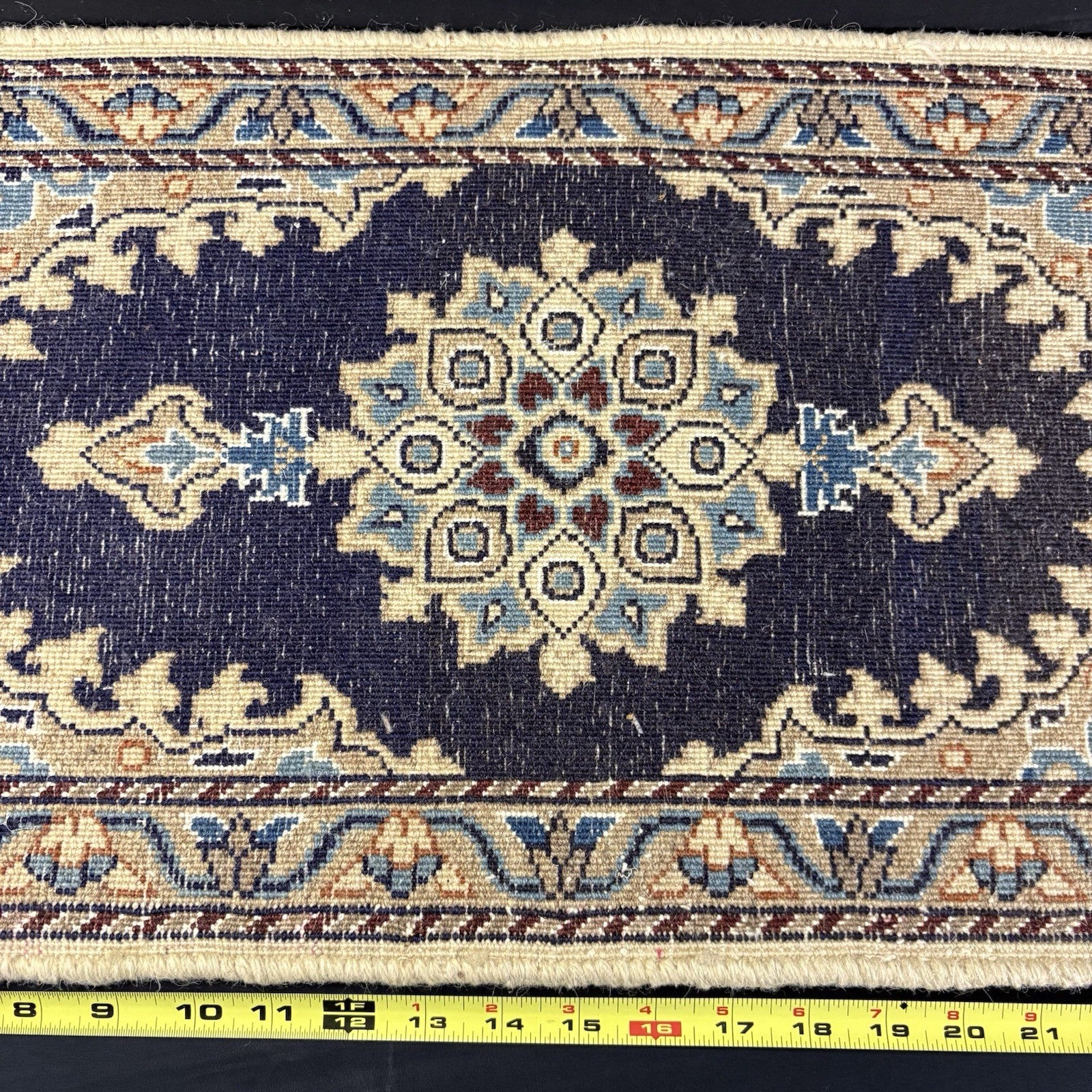 Persian Nain Rug Hand Knotted Blue Medallion 2'x1' or 26"x14" or 40cm X 60cm6