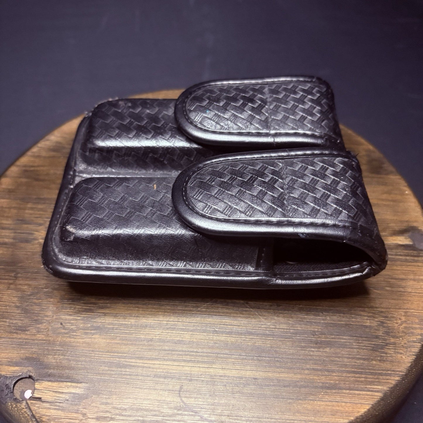 Bianchi Magazine Pouch (Double Stack 9mm) Leather Basket Weave Size 23