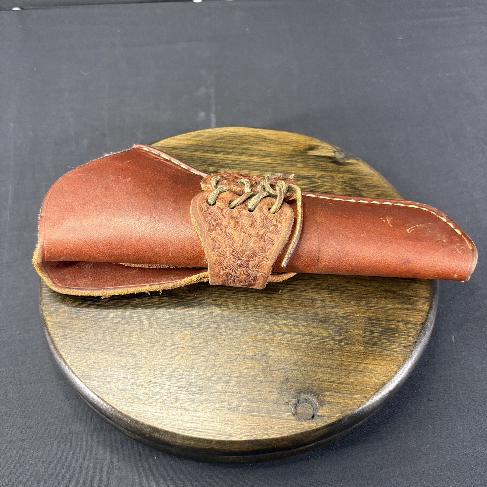 Hand Made Leather Single Action Revolver Holster Fits Up To 6” Left Hand Draw4