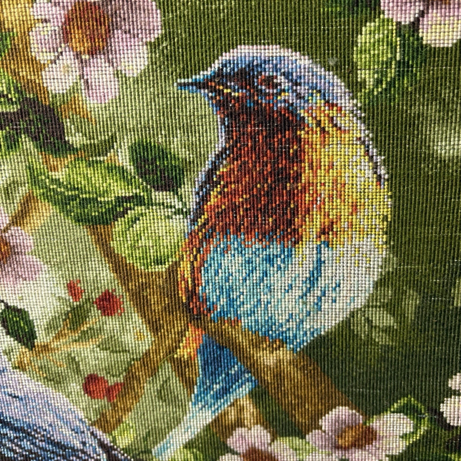 Pictorial Rug Hand Knotted Birds 24”x16” 60X40cm 224KPSI w/Rug Hangers20