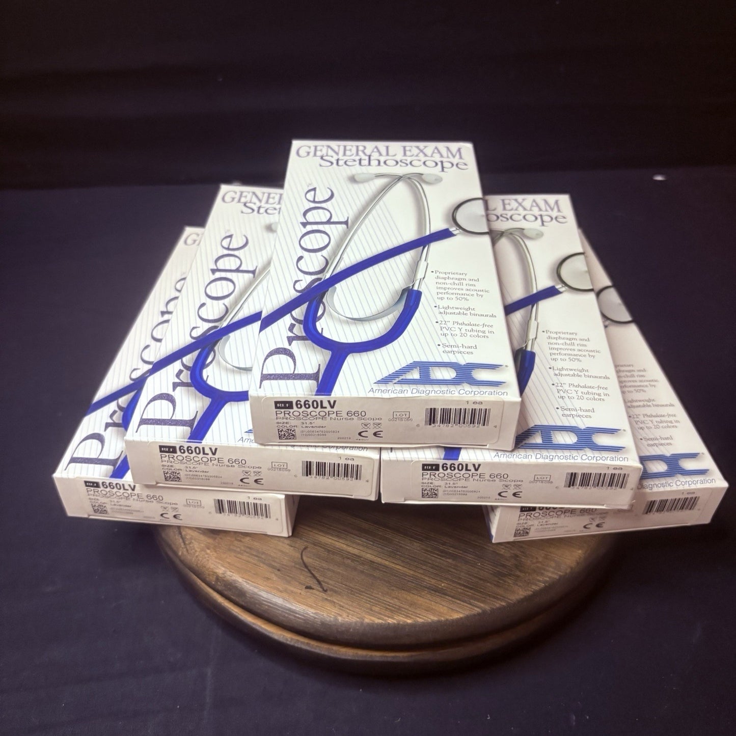 (Lot Of 5) ProScope 660LV Stethoscope Lavender Size 31.5” For Blood Pressure NEW0