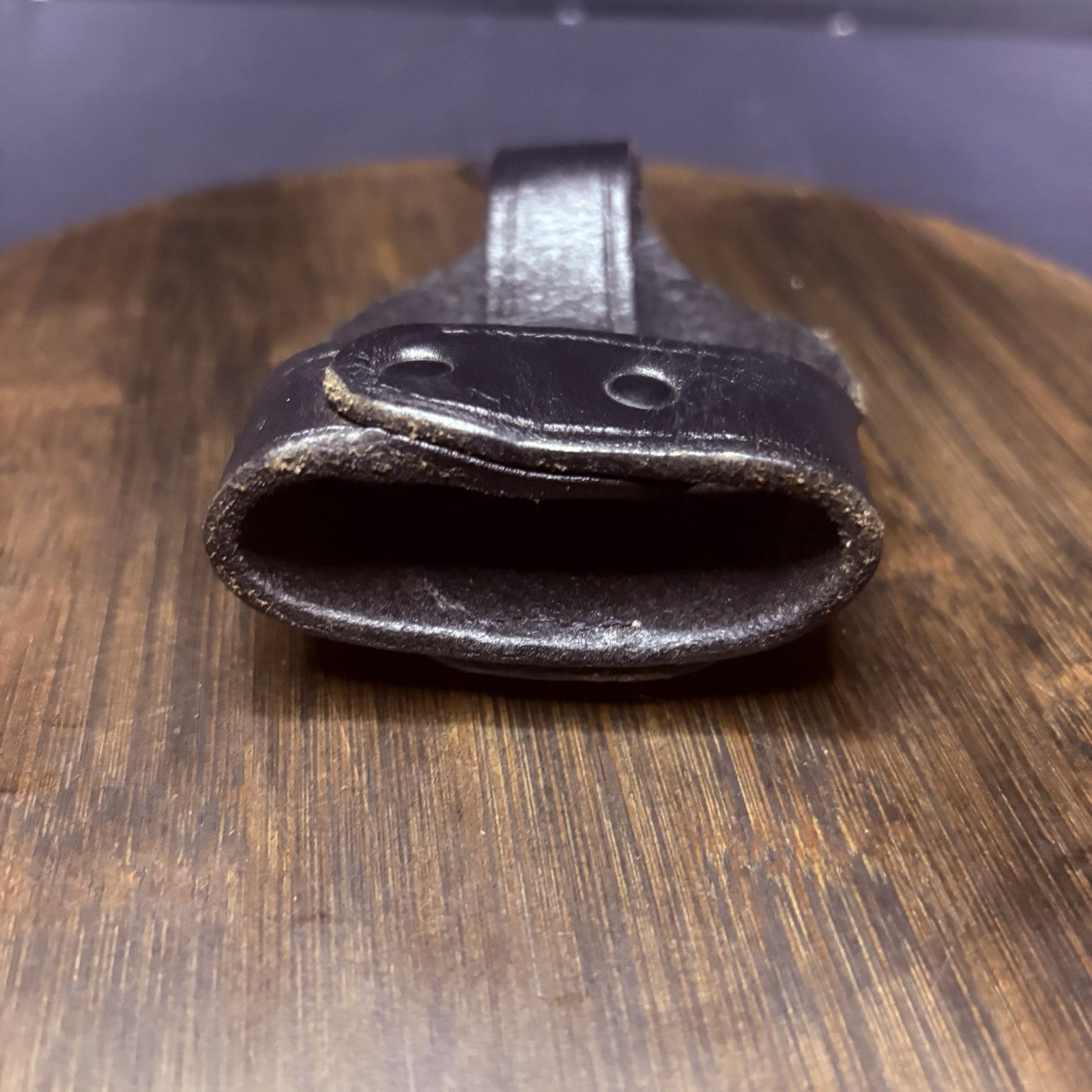 Aker 503 Bikini Handcuff Case Black Plain Leather RARE With Belt Clip9