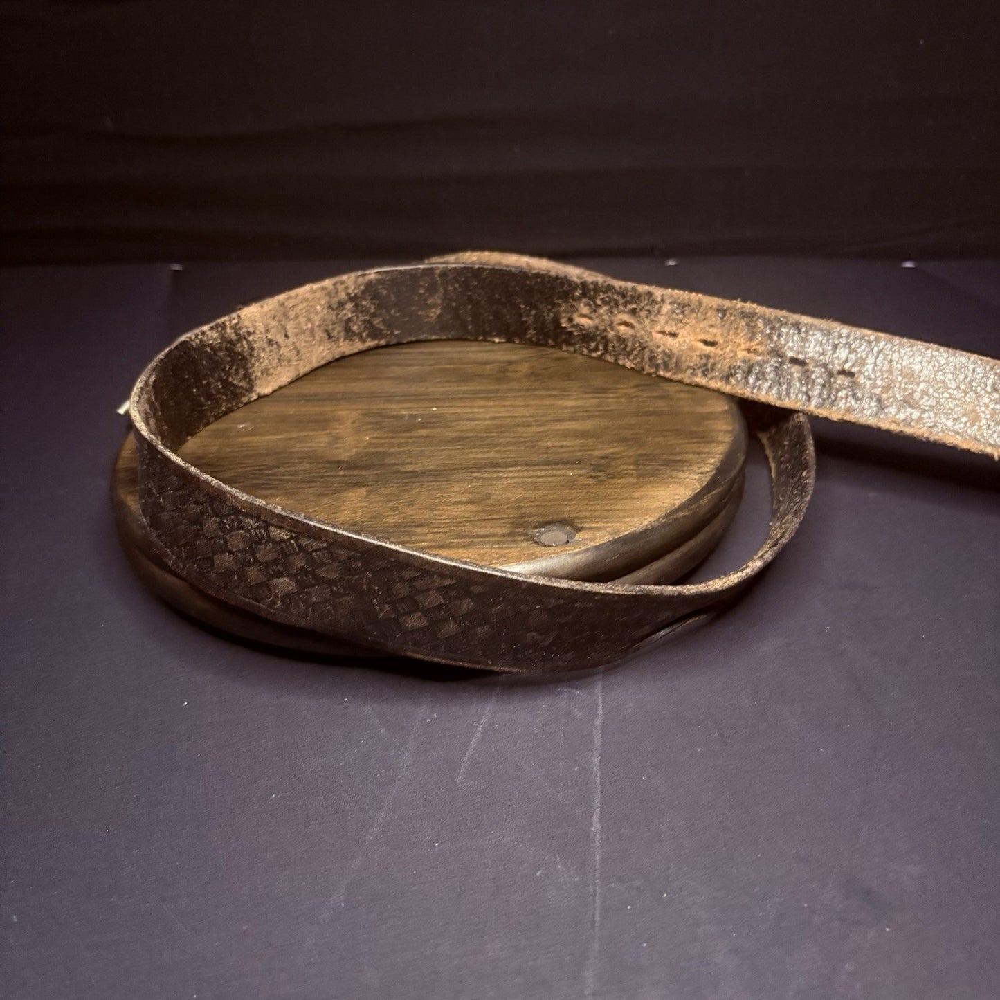 Leather Belt 40" Basket Weave 4