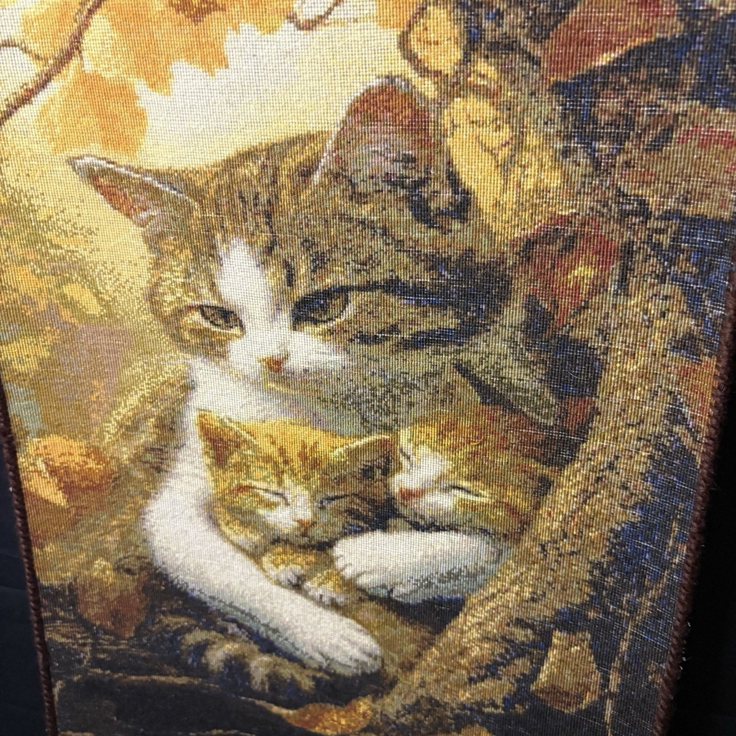 Pictorial Rug Kittens Hand Knotted w/Silk 289KPSI 25”x17” w/Rug Hangers18