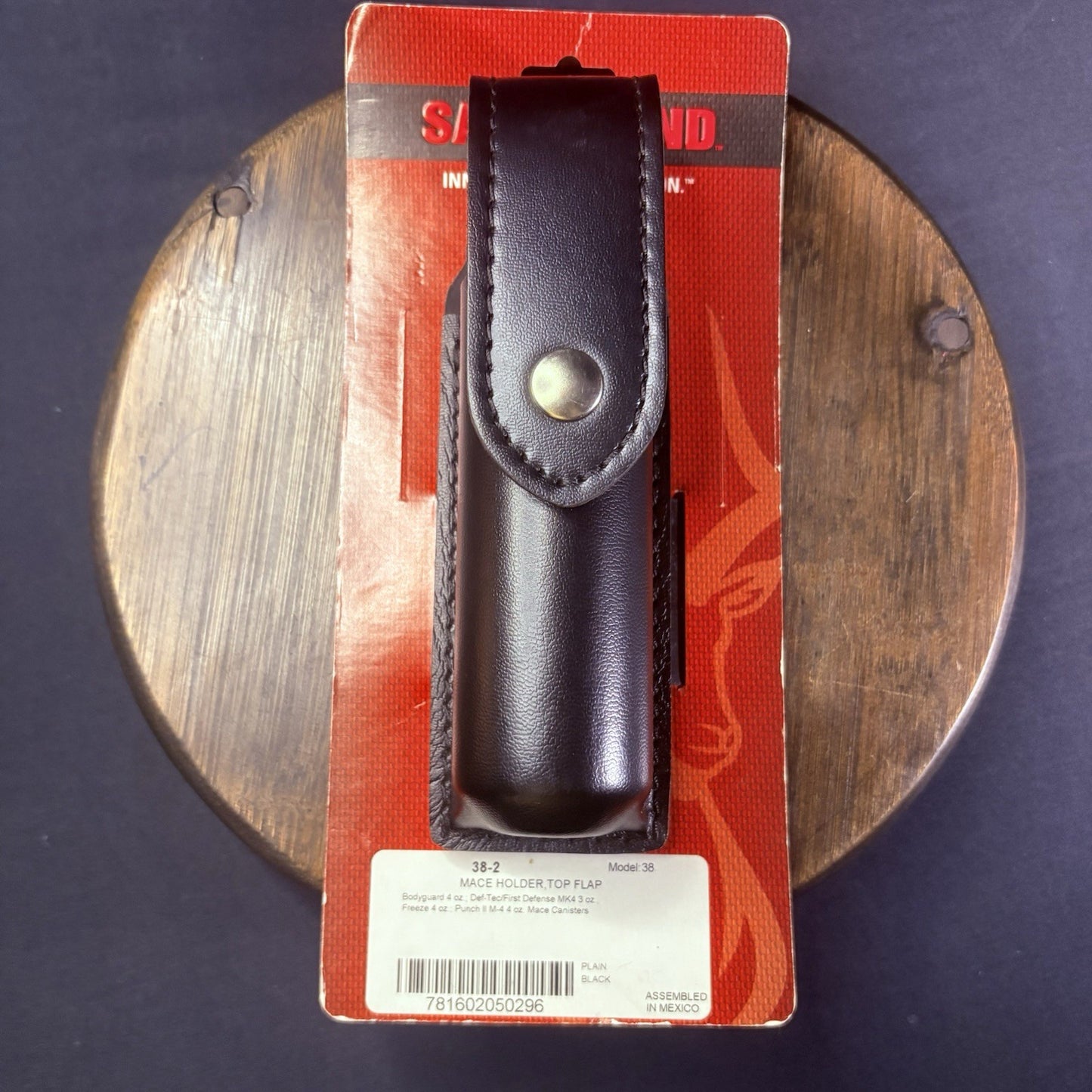 Safariland MK-4 Mace Holder Model 38-2 for 4oz Pepper Spray Plain Black Chrome0