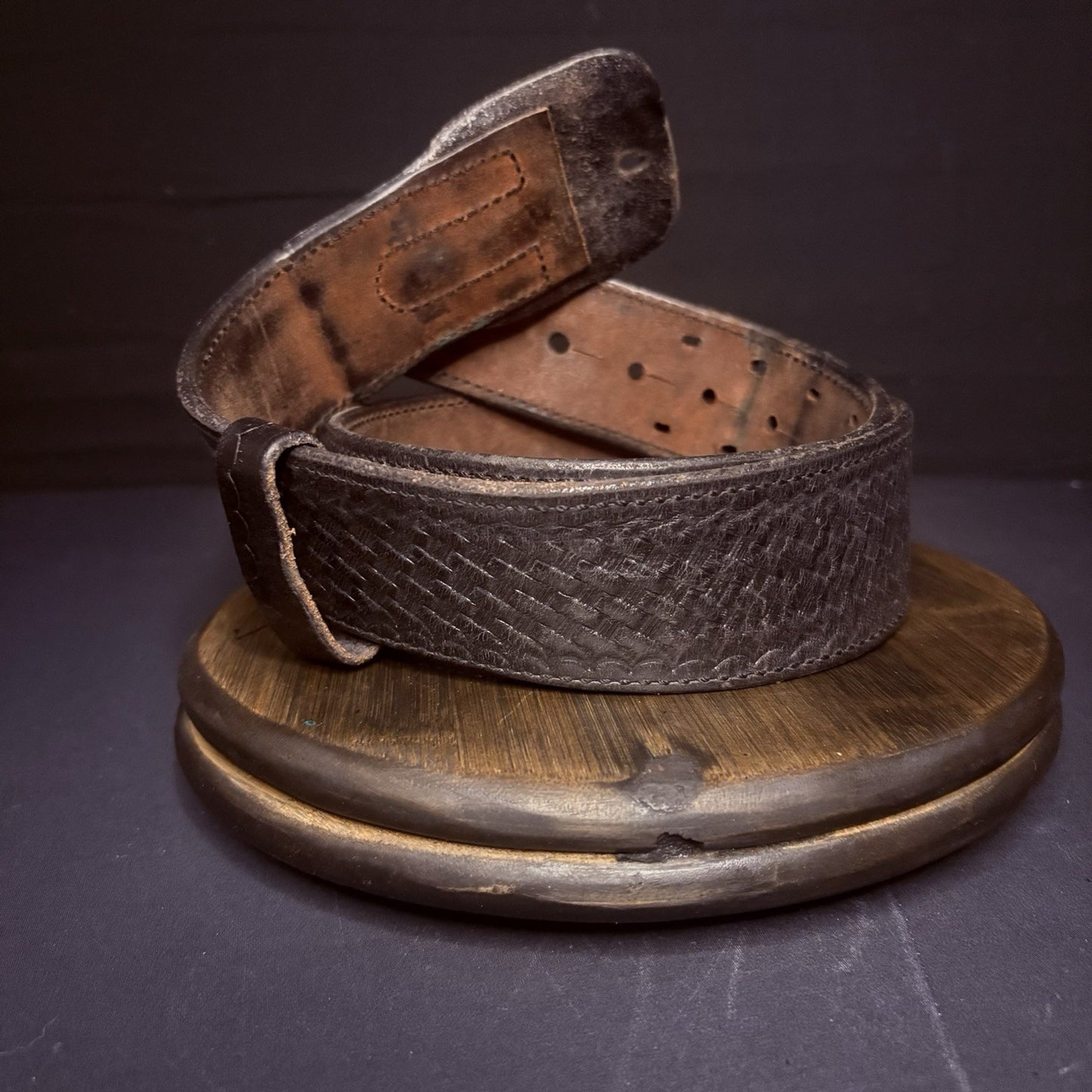 Bianchi Duty Belt (Size 36") Waist Black Basket Weave Leather2