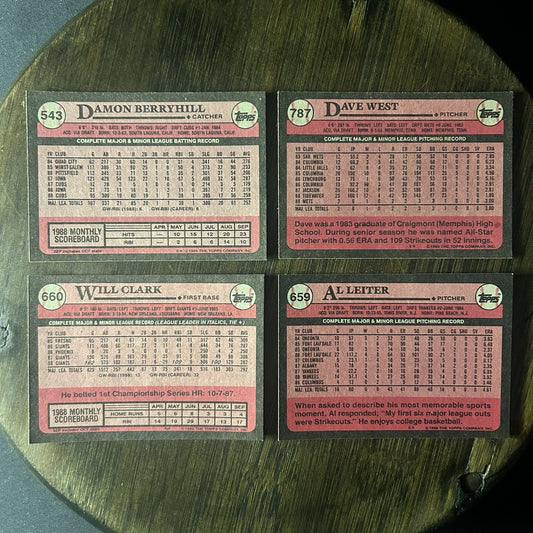 1989 Topps Trading Card (Lot Of 4) MLB Baseball1