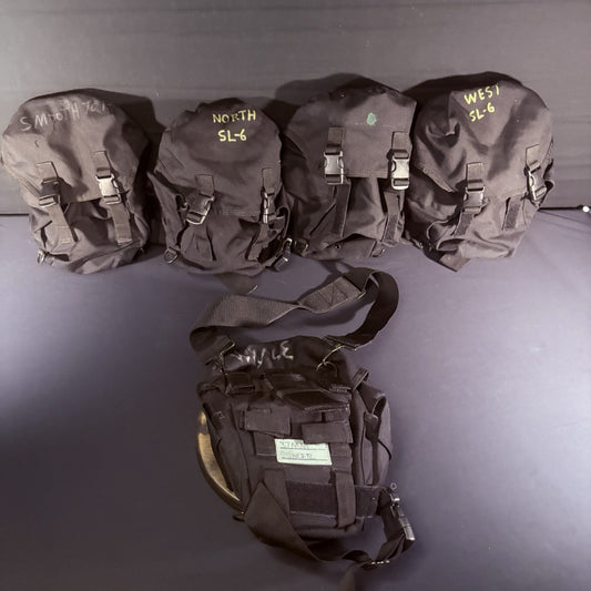 (Lot Of 5) Gas Mask / Large Utility Pouch Drop Leg w/Suede EMT Tactical Military1